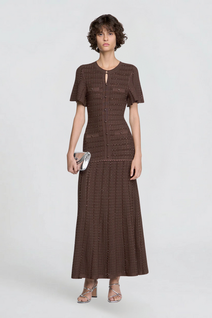 COSA - Robe longue maille strassée