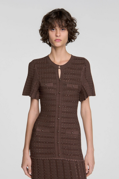 COSA - Robe longue maille strassée