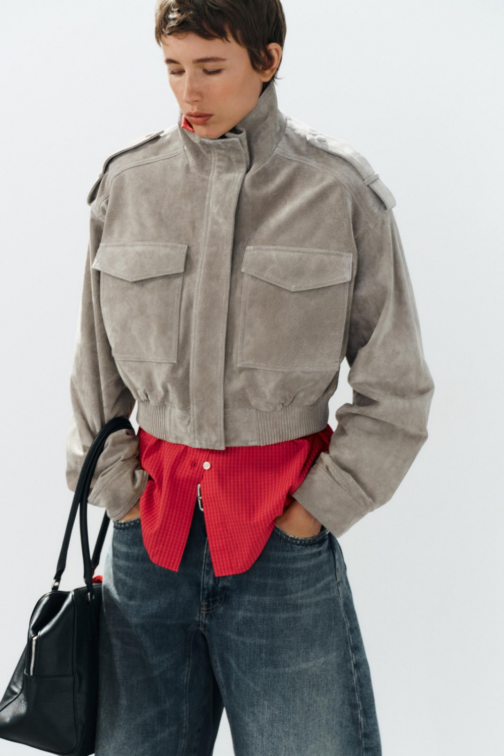 COSA - Blouson Court Gris